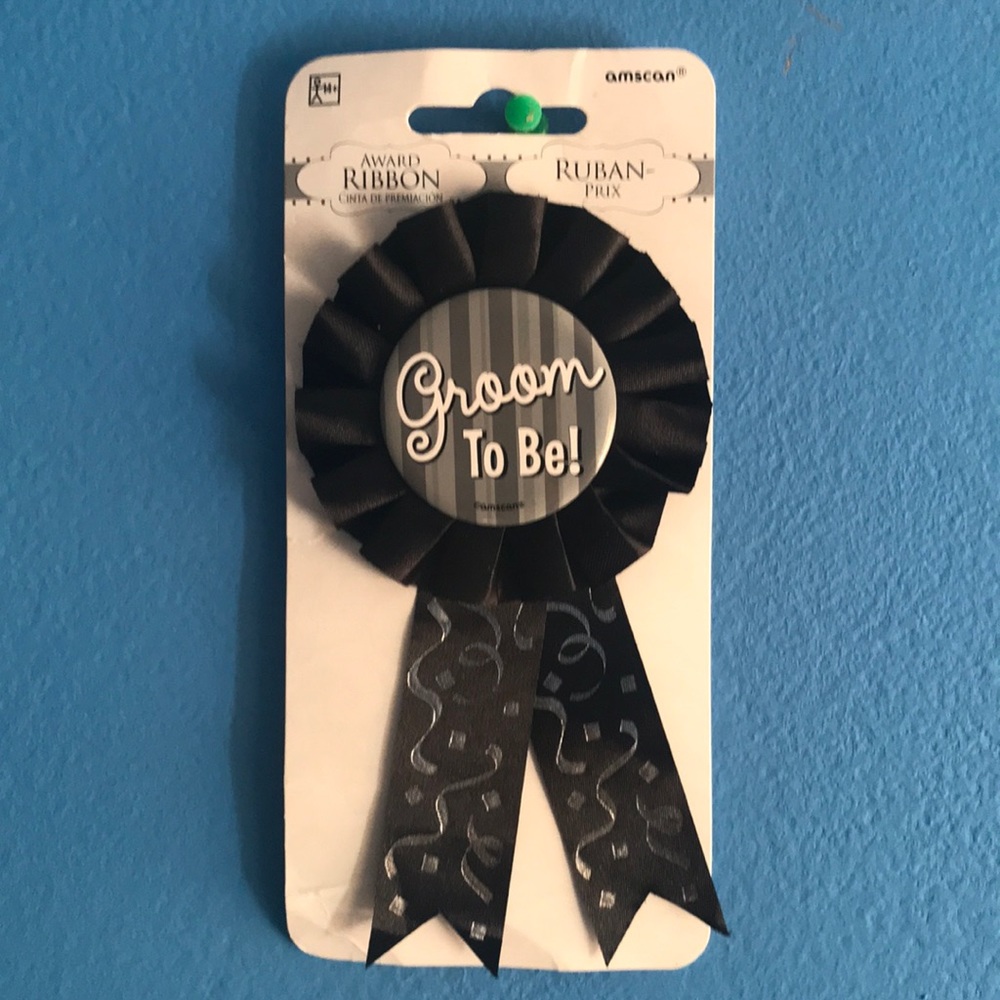Groom to be award ribbon
